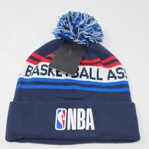 Ultra GAME NBA Officially Licensed Pom Knit Beanie Hat Blue Red White One Size